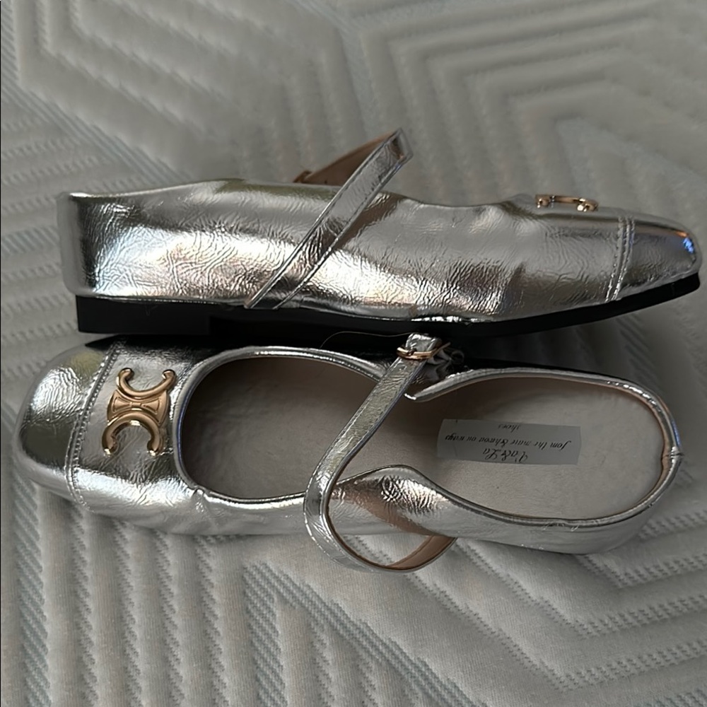 Silver Flats size 6